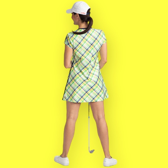 Golf *FINAL DROP* Tennis Shortsleeved Dress with shorts - Picnic Plaid NWT - Picture 9 of 12